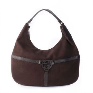 Gucci Dark Brown Hobo Bag with Interlocking G